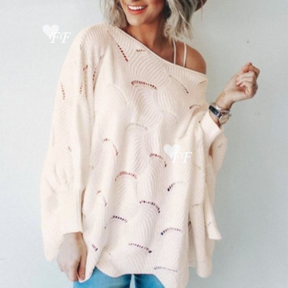 Shop Fig Sweaters - Boutique Off the Shoulder Slouchy Sweater